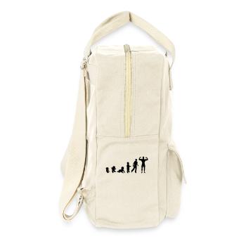 Evolution Mensch, Männer, Mann Bodybuilding-Sport - Retro Rucksack - Naturweiß - Rechts