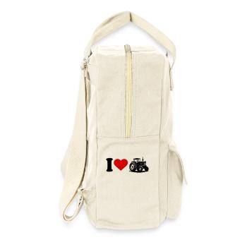 I love heart tractor - Retro Backpack - natural - Right