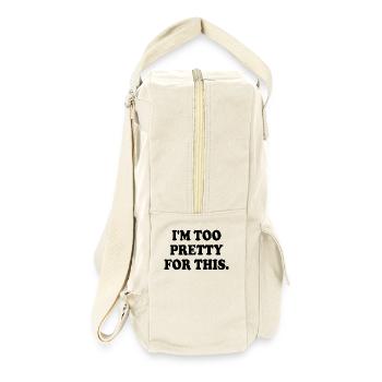 I'M TOO PRETTY FOR THIS - Retro Rucksack - Naturweiß - Rechts