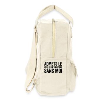 t-shirt quote humor boring life without me - Retro Backpack - natural - Right