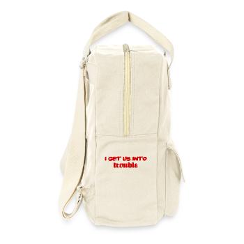 i get us into trouble - Retro Rucksack - Naturweiß - Rechts
