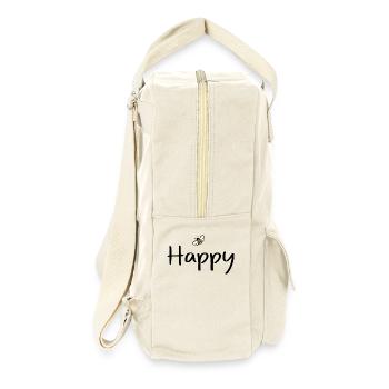 be Happy - Retro Rucksack - Naturweiß - Rechts