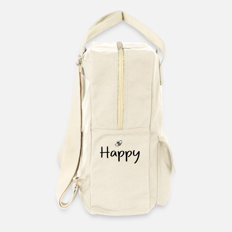 be Happy - Retro Backpack - natural