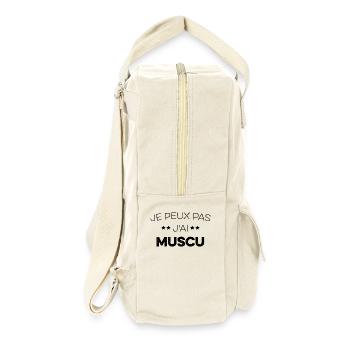 I can't I have MUSCU - Bodybuilding - Retro Rucksack - Naturweiß - Rechts