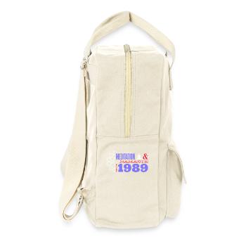Meditieren seit 1989 - 36 Jahre heitere Weisheit - Retro Rucksack - Naturweiß - Rechts