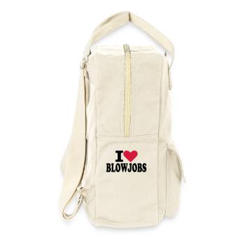 I love blowjobs - Retro Rucksack - Naturweiß - Rechts