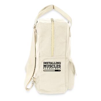 INSTALLING MUSCLES - PLEASE WAIT - Retro Rucksack - Naturweiß - Rechts
