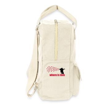 where is love - Retro Rucksack - Naturweiß - Rechts
