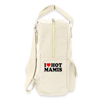 I love hot mamis - Retro Rucksack - Naturweiß - Rechts