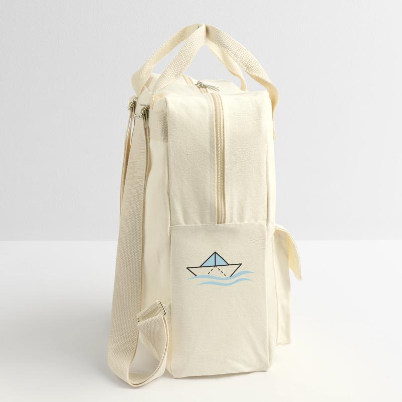 Paper boat on waves Retro Backpack