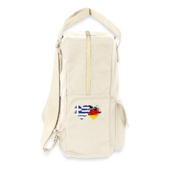 Greece Germany Flag used heart - Retro Backpack - natural - Right