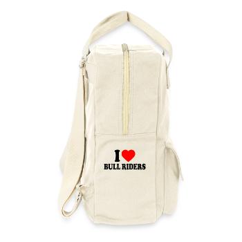 I love bull riders - Retro Rucksack - Naturweiß - Rechts