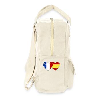 France Espagne Drapeau Mains Coeur Forme Utilisé - Sac à dos rétro - blanc naturel - Droite