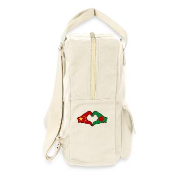 China Bangladesh Flag Hands Heart Shape - Retro Backpack - natural - Right