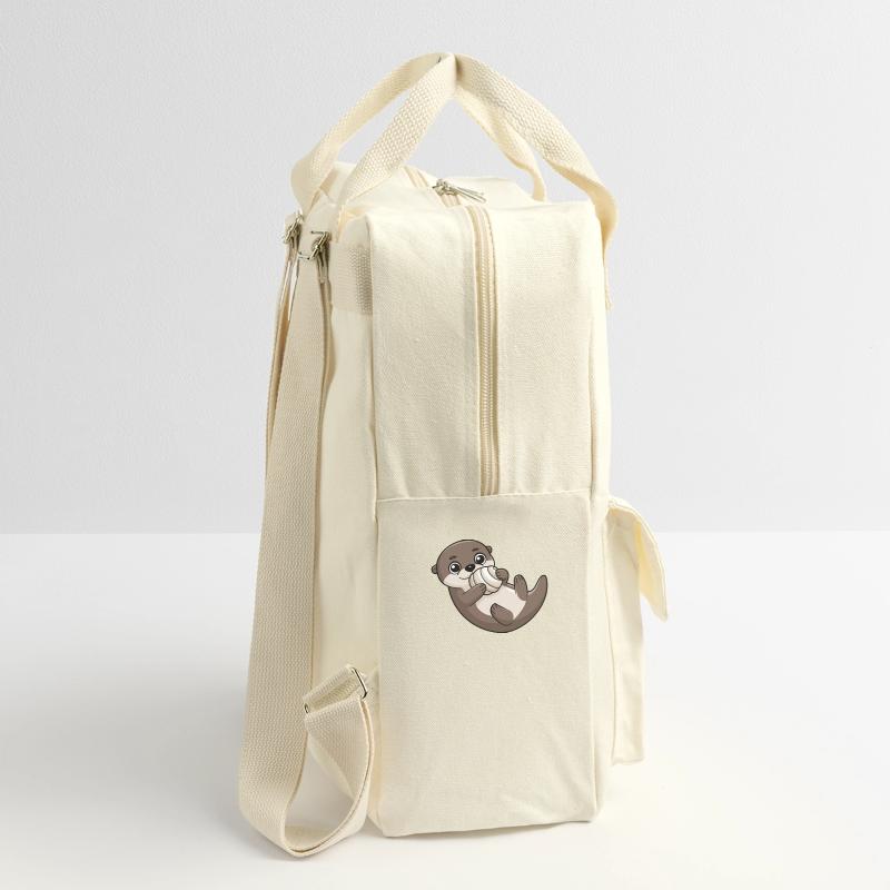 Cute otter with shell Retro Backpack