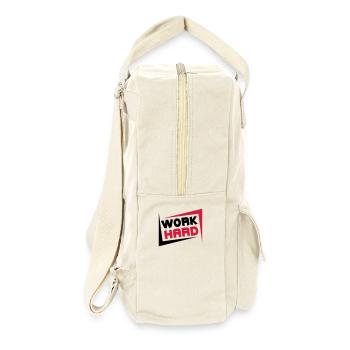 Work Hard - Retro Rucksack - Naturweiß - Rechts