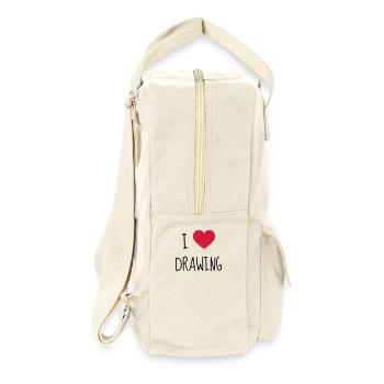 Zeichnung / Zeichner / Drawing / Drawer - Retro Rucksack - Naturweiß - Rechts