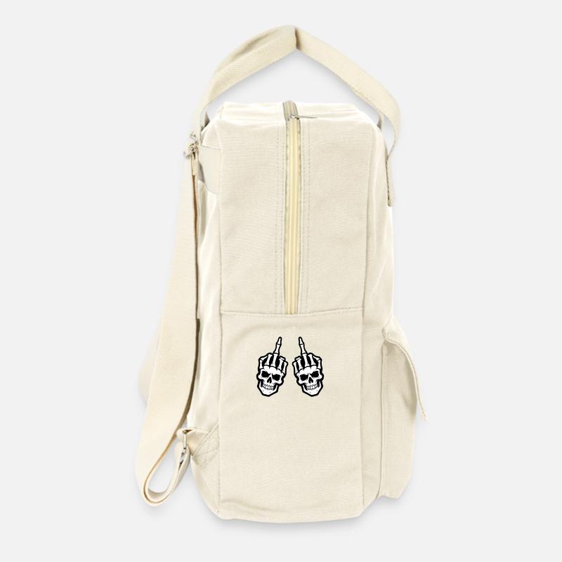Main squelette du majeur - Sac à dos rétro - blanc naturel