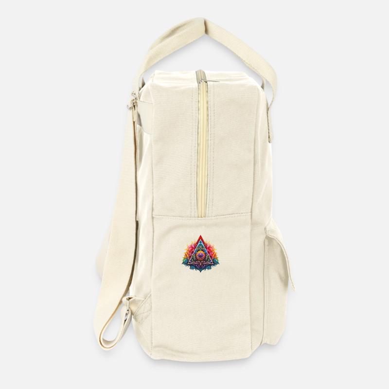 Flame Lotus Triangle - Retro Backpack - natural