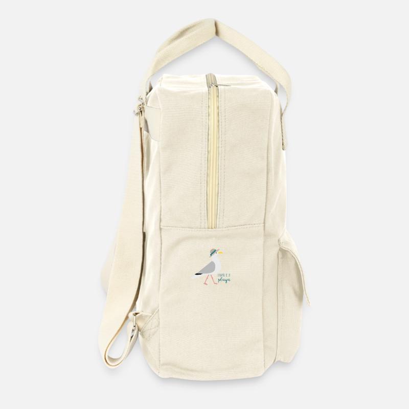 Möwe Stohhut - Retro Rucksack - Naturweiß