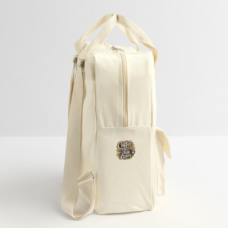 COFFEE FIRST TALK LATER Retro Backpack
