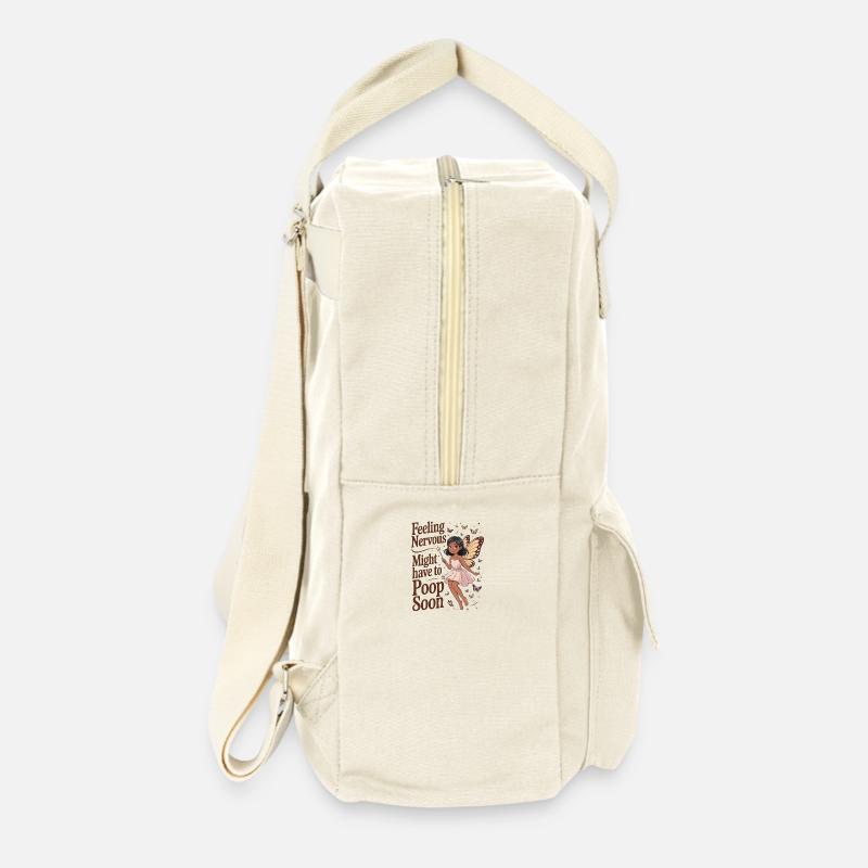 se sentir nerveux fée papillon humour caca bientôt - Sac à dos rétro - blanc naturel