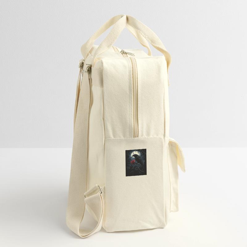 Rabe Rose Mond Düster Gothic Schwarze Krähe Retro Rucksack