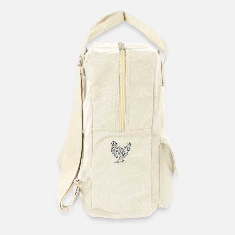 Ostern Huhn Florale Cottagecore Ästhetik - Retro Rucksack - Naturweiß