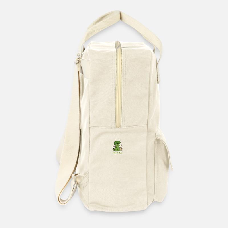Broccoli Monster Cartoon – Broccozilla - Retro Backpack - natural