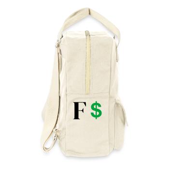 Buchstabe f Dollar - Retro Rucksack - Naturweiß - Rechts