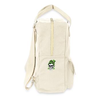St. Patrick's Day skull with green hair - Retro Backpack - natural - Right