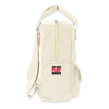 Work Hard - Retro Rucksack - Naturweiß - Rechts
