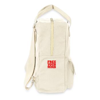 Free your mind - Retro Rucksack - Naturweiß - Rechts