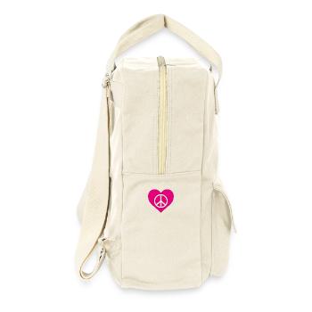 Peace Love Design – For Positive Vibes - Retro Backpack - natural - Right