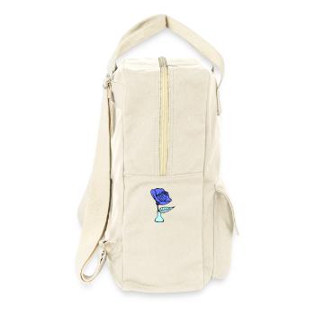 Schöne Rose Vase Blüte Blatt Röschen Romantisch - Retro Rucksack - Naturweiß - Rechts