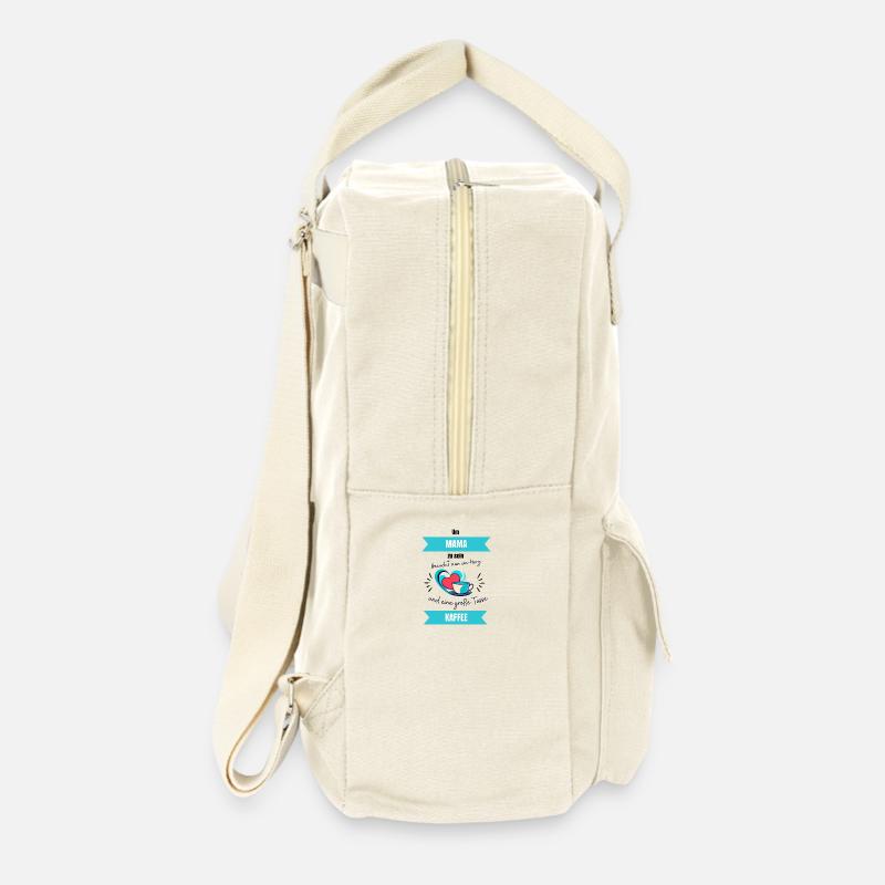 Um Mama zu sein braucht man ein Herz & viel Kaffee - Retro Rucksack - Naturweiß