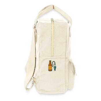 Zündkerze verbunden mit Flasche - Retro Rucksack - Naturweiß - Rechts