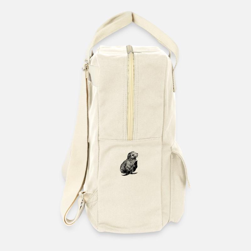 Cute Side-Eye Seal - Retro Backpack - natural