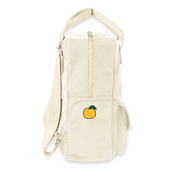 orange - Retro Rucksack - Naturweiß - Rechts