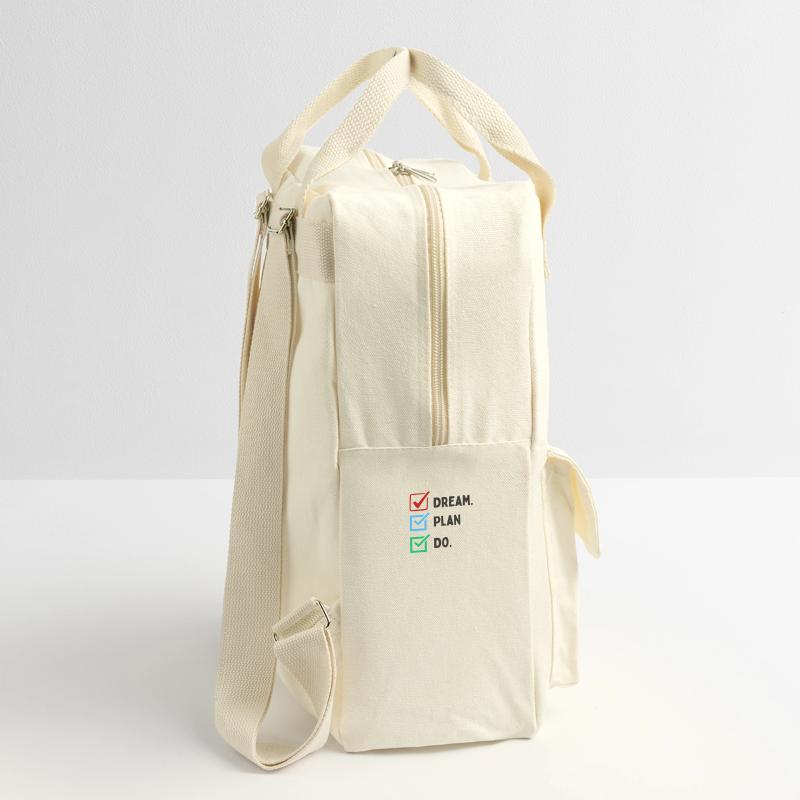 Dream Plan Do Checklist Design Black White Retro Backpack