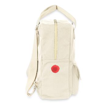 Punkt Rot - Retro Rucksack - Naturweiß - Rechts