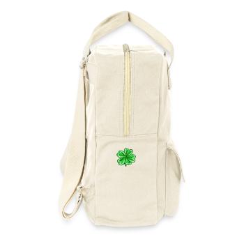 Trèfle peint à la main Lucky Leaf St patricks jour - Sac à dos rétro - blanc naturel - Droite