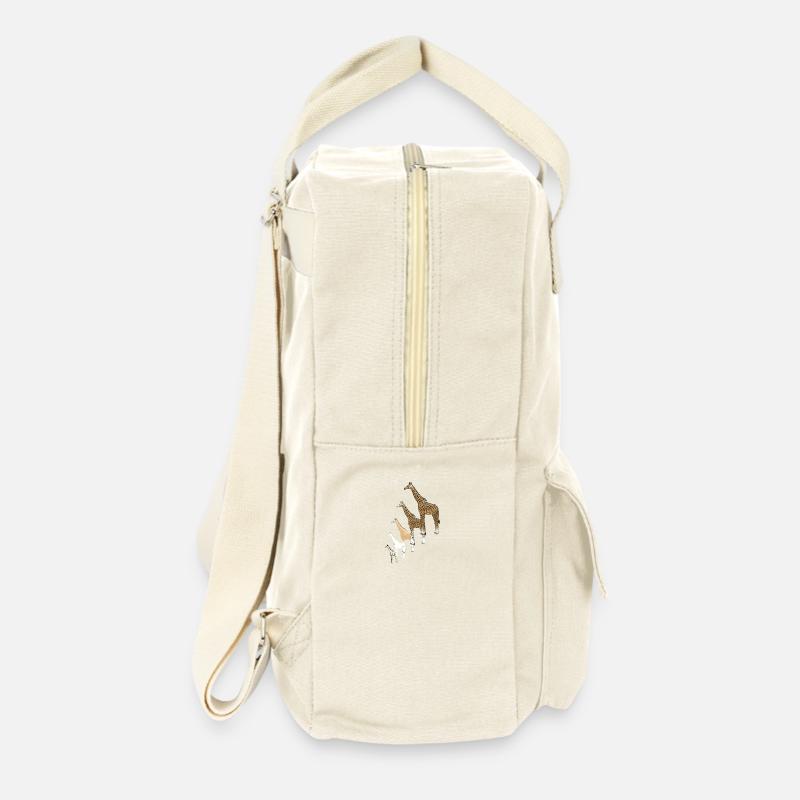 Girafe dessin - Sac à dos rétro - blanc naturel
