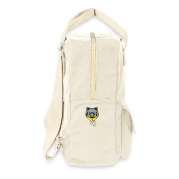 teddy bear smiling banana smiley face because - Retro Backpack - natural - Right