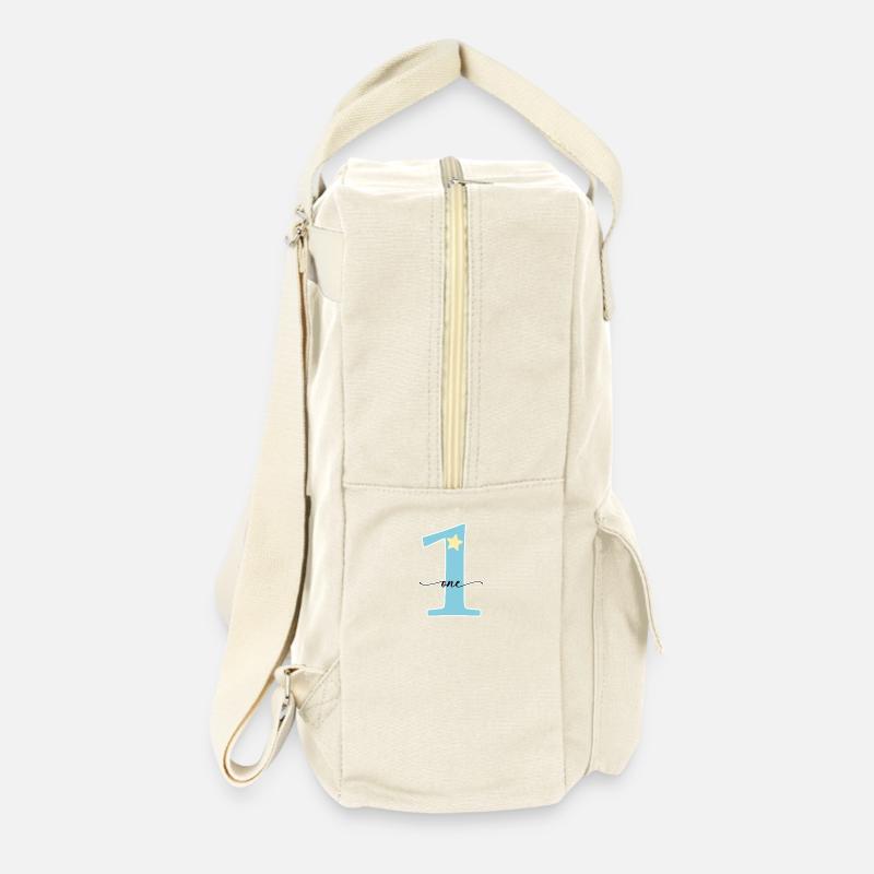 1. Geburtstag ein Jahr - Retro Rucksack - Naturweiß