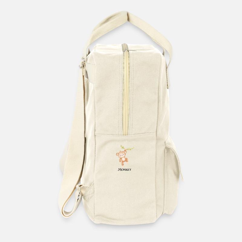 🐵 Stay relaxed with our monkey design! - Retro Backpack - natural