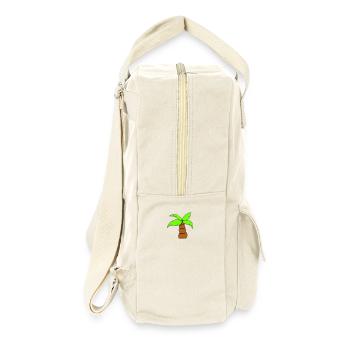 Palme Insel Baum Strand Urlaub Kokosnuss Meer Cool - Retro Rucksack - Naturweiß - Rechts