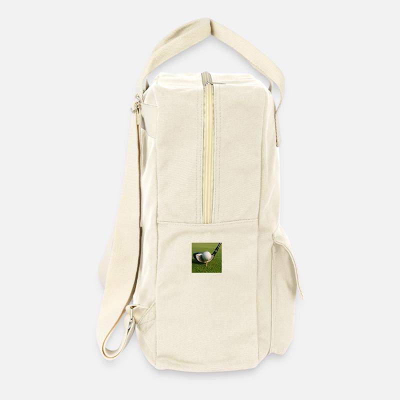 Sport - Golf, Schläger und Ball - Retro Rucksack - Naturweiß