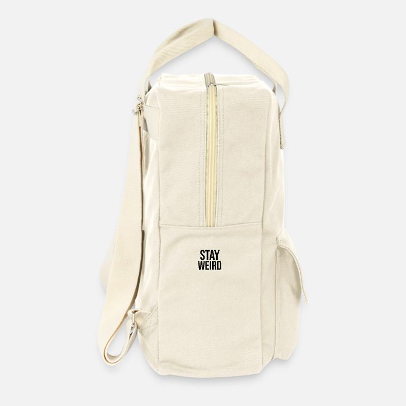 A 2D graphic design features the phrase STAY W - Retro Backpack - natural