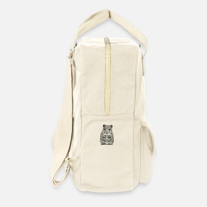 Lachendes Quokka - Retro Rucksack - Naturweiß